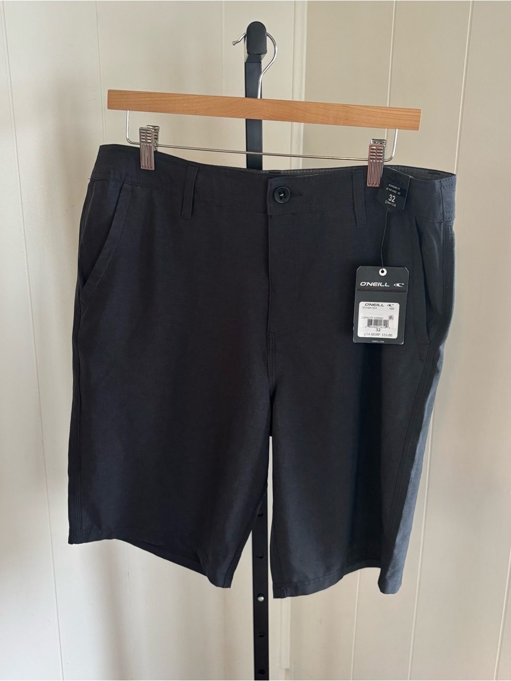 O’Neill Capacity Hybrid Stretch Shorts Charcoal Gray Men’s 32 NWT